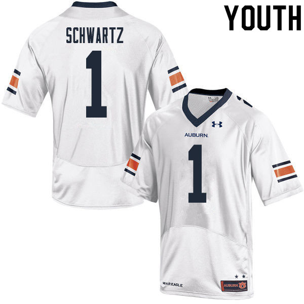 Youth #1 Anthony Schwartz Auburn Tigers College Football Jerseys Sale-White - Click Image to Close